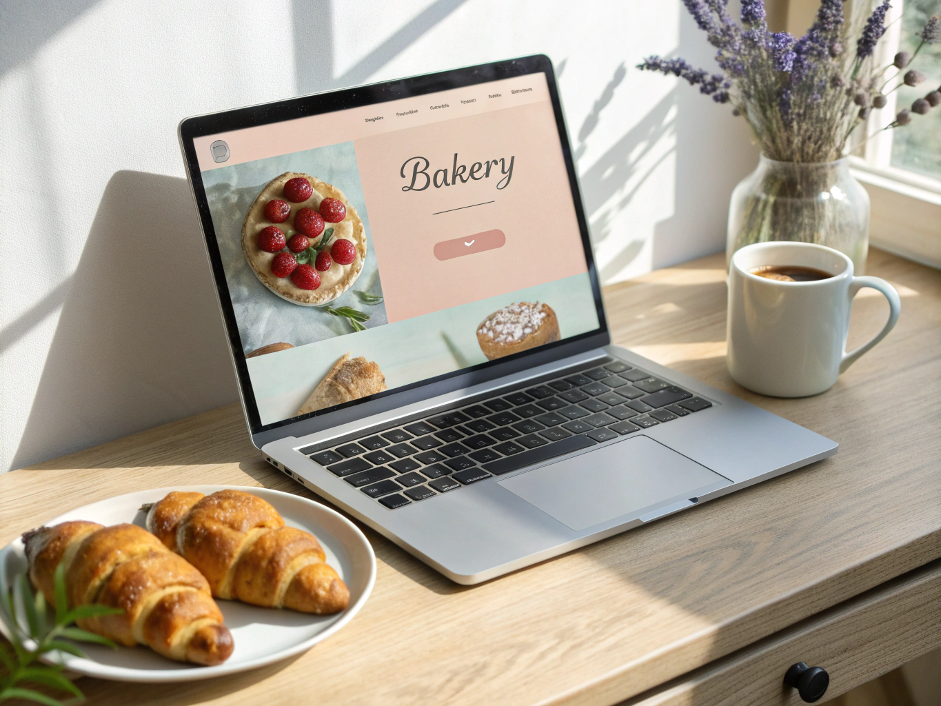 Sunflour Bakehouse website preview showing fresh bread and bakery menu