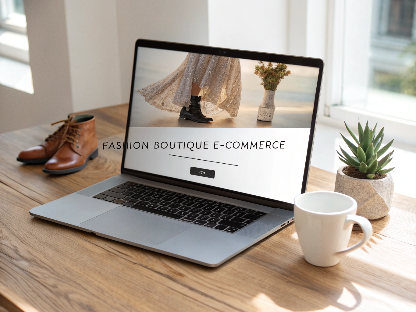 Mesa Linen and Goods website preview showing clothing collections and store details